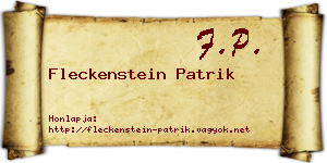 Fleckenstein Patrik névjegykártya